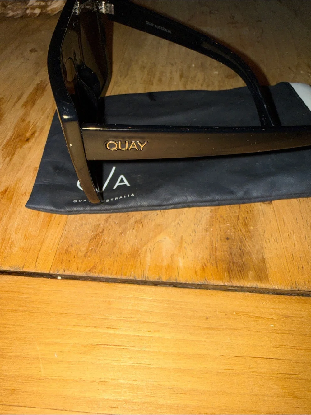 Quay Australia Cafe Racer Oversized Square Sunglasses Black Frame